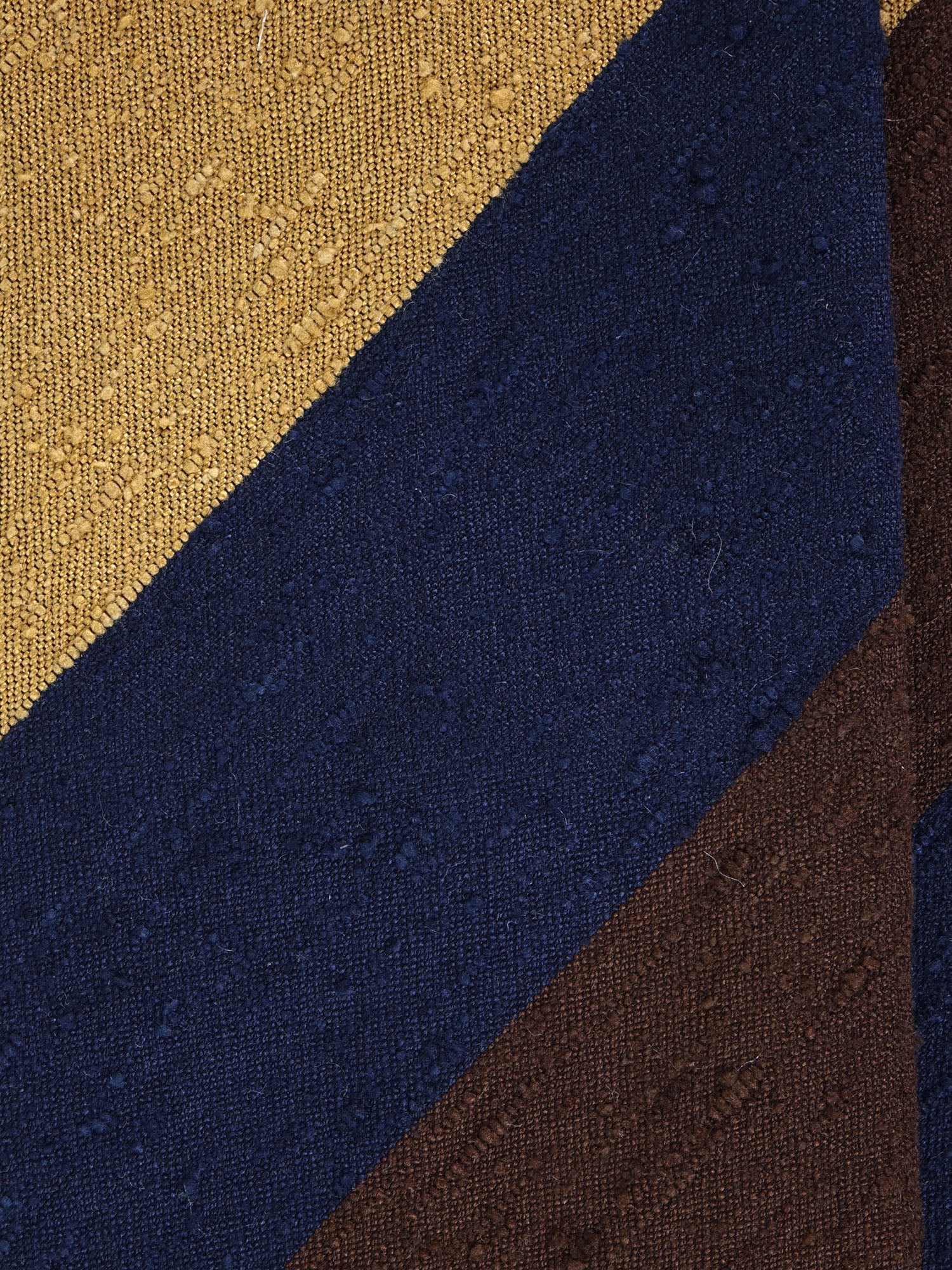 TRIGA Brown/Gold Shantung Silk 3-Fold Unlined Tie 