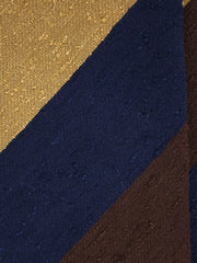TRIGA Brown/Gold Shantung Silk 3-Fold Unlined Tie 