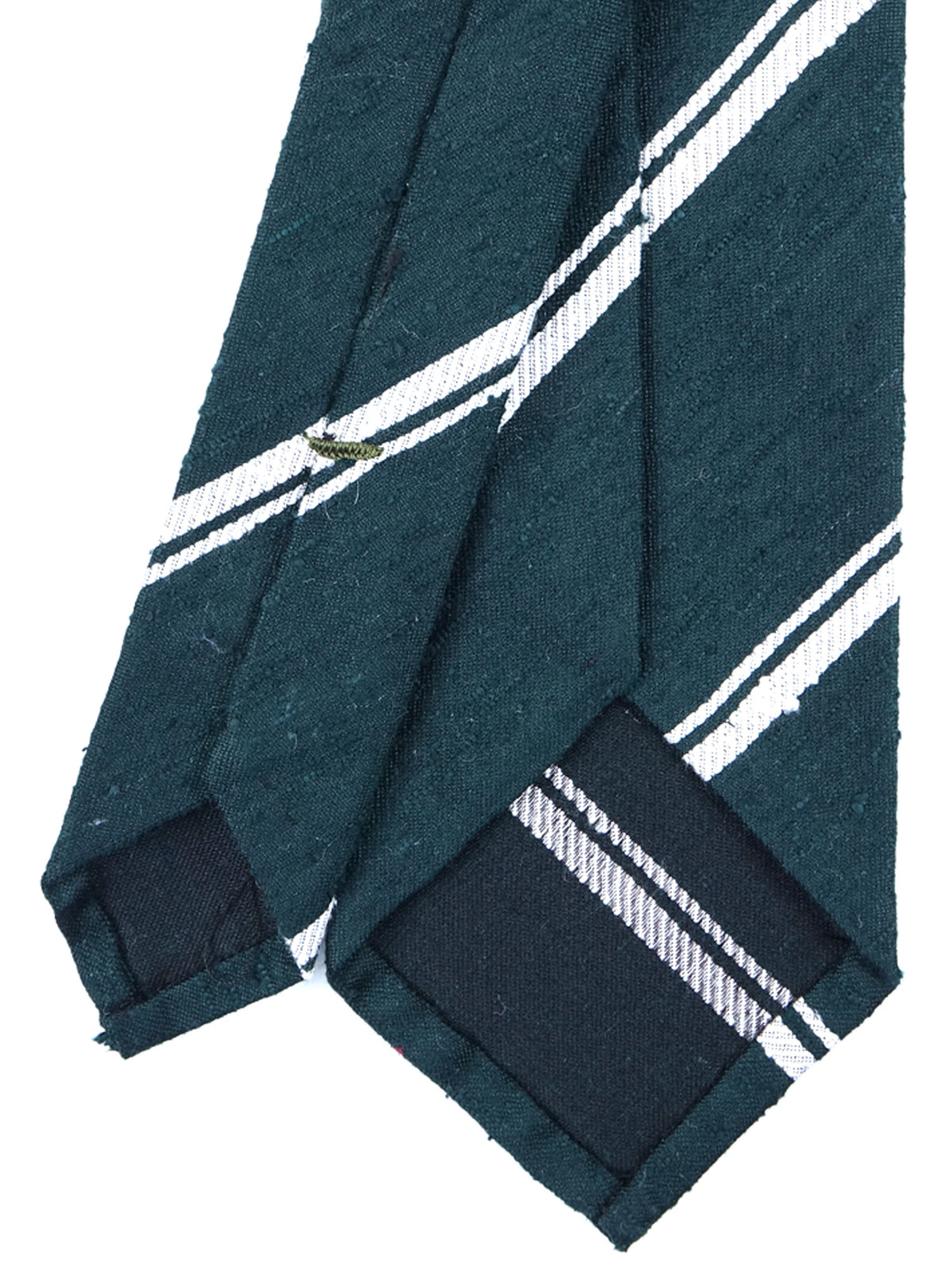 Cravatta 3 pieghe sfoderata verde BIRTO 100% seta shantung