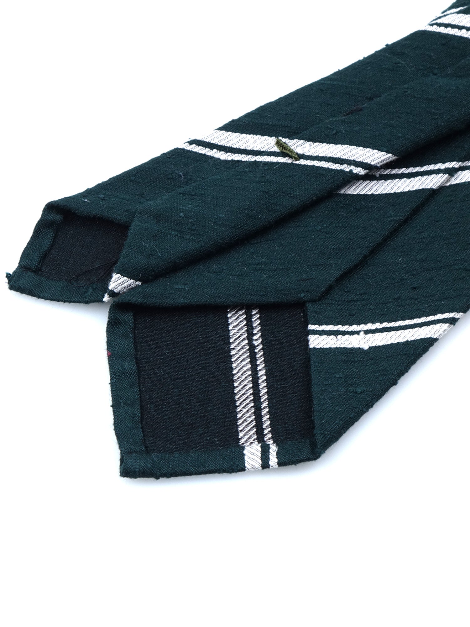 Cravatta 3 pieghe sfoderata verde BIRTO 100% seta shantung
