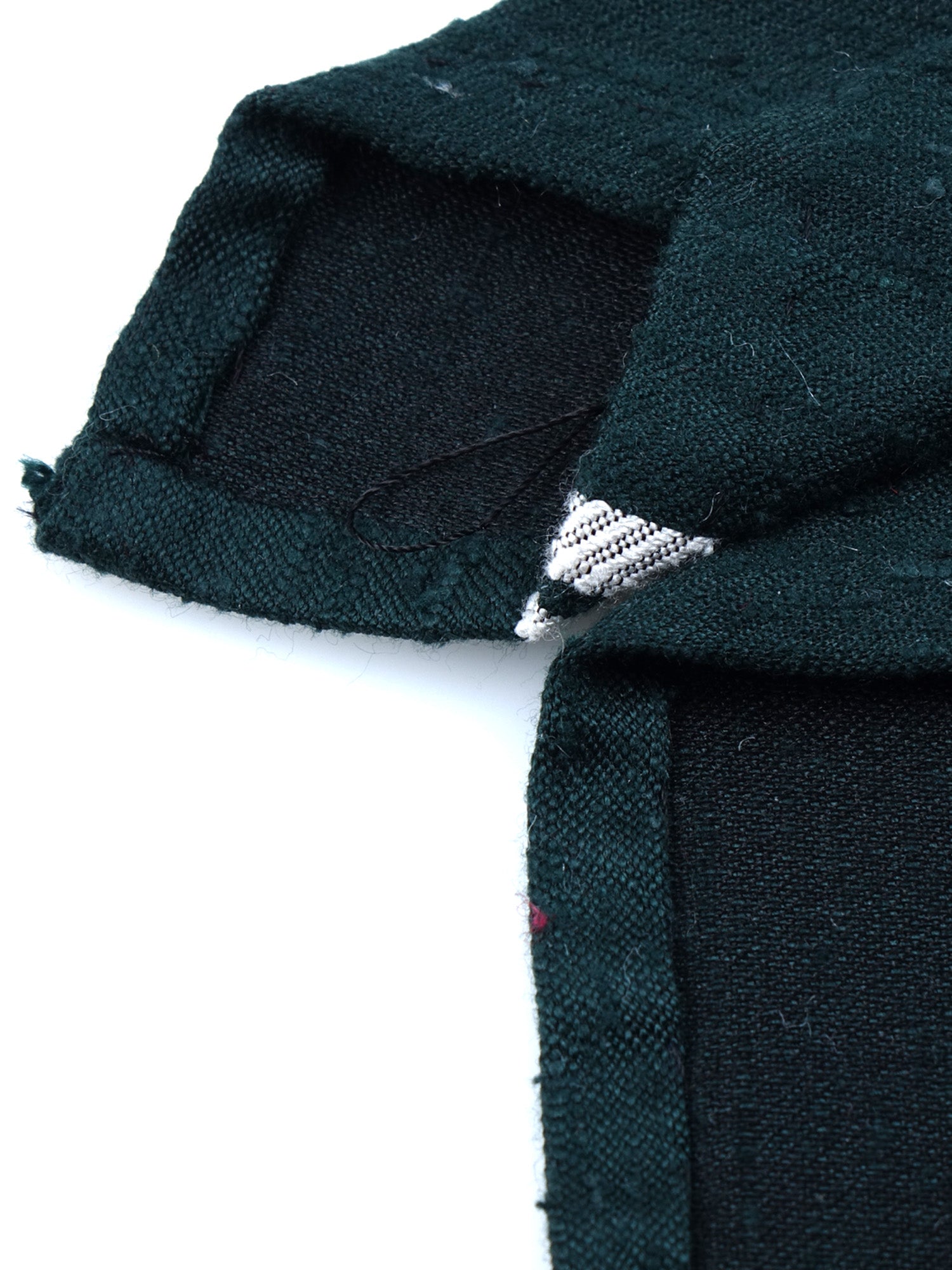Cravatta 3 pieghe sfoderata verde BIRTO 100% seta shantung