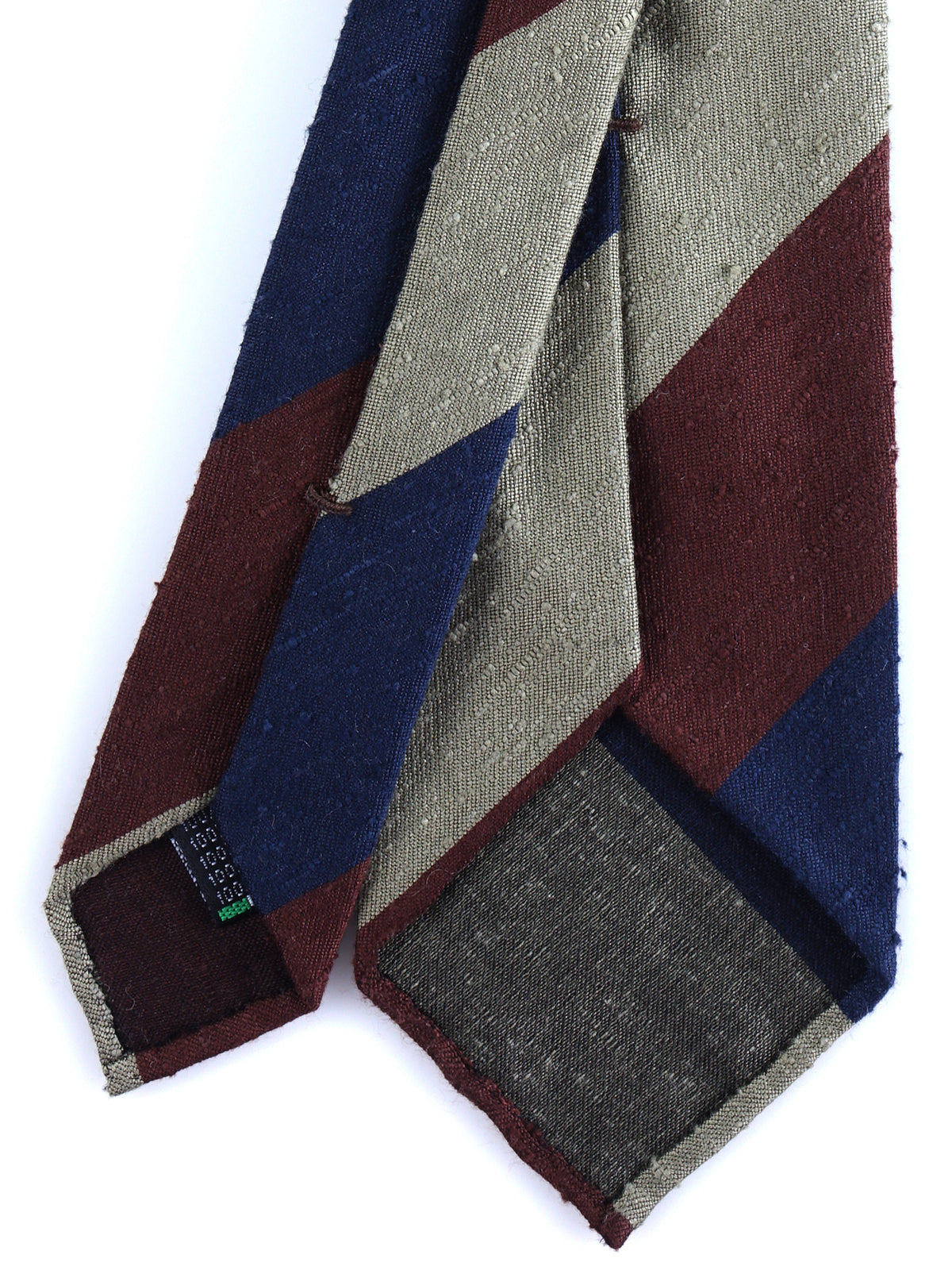 TRIGA Brown/Gold Shantung Silk 3-Fold Unlined Tie 