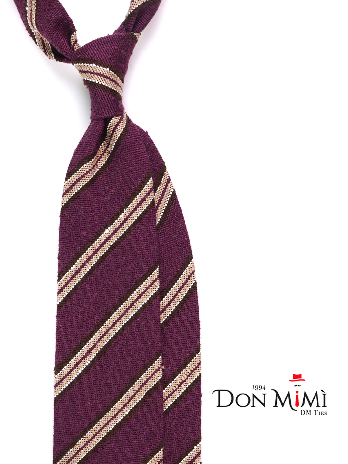 Cravatta 3 pieghe sfoderata GRANTA in pura seta shantung wine