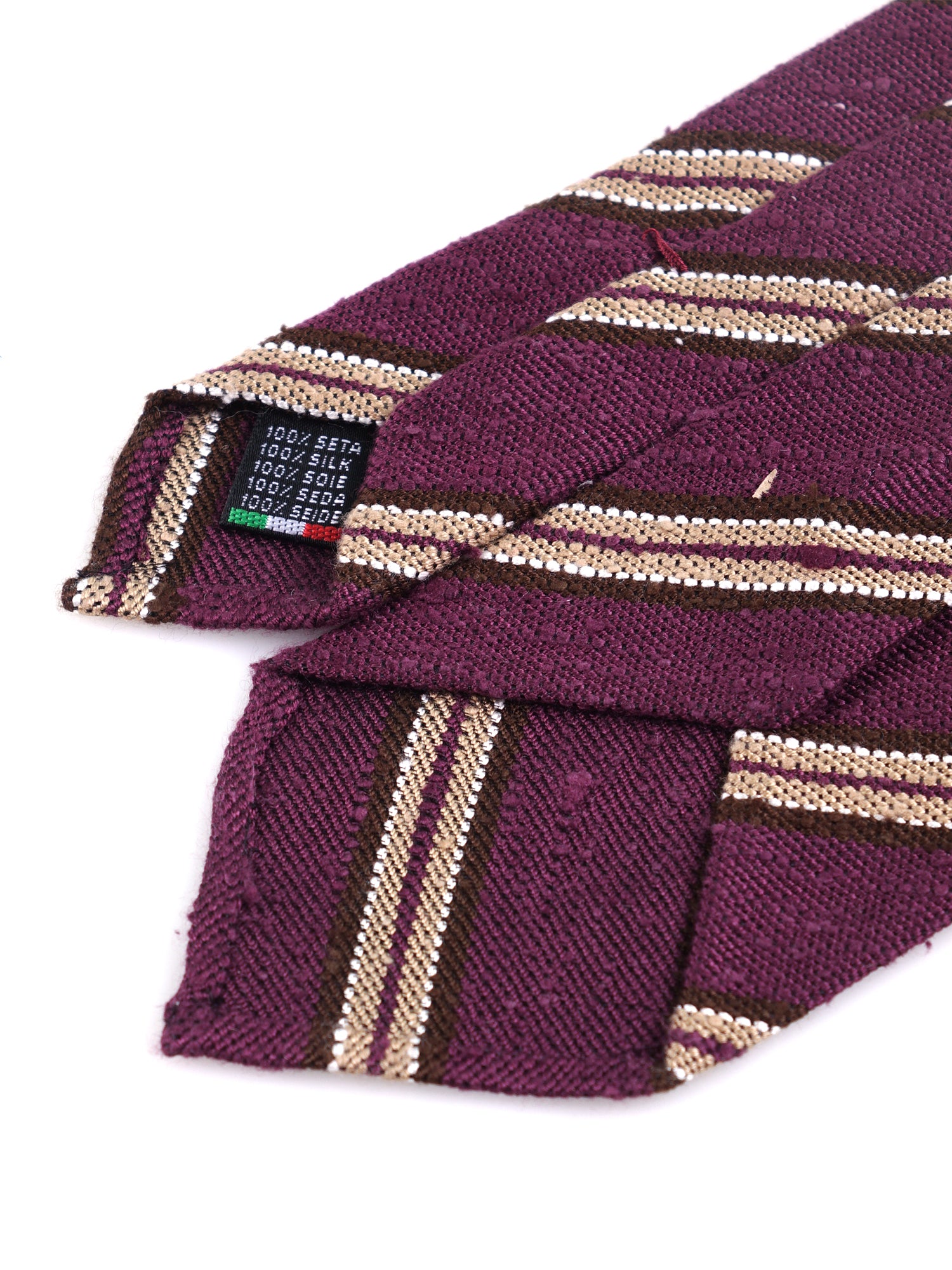 Cravatta 3 pieghe sfoderata GRANTA in pura seta shantung wine