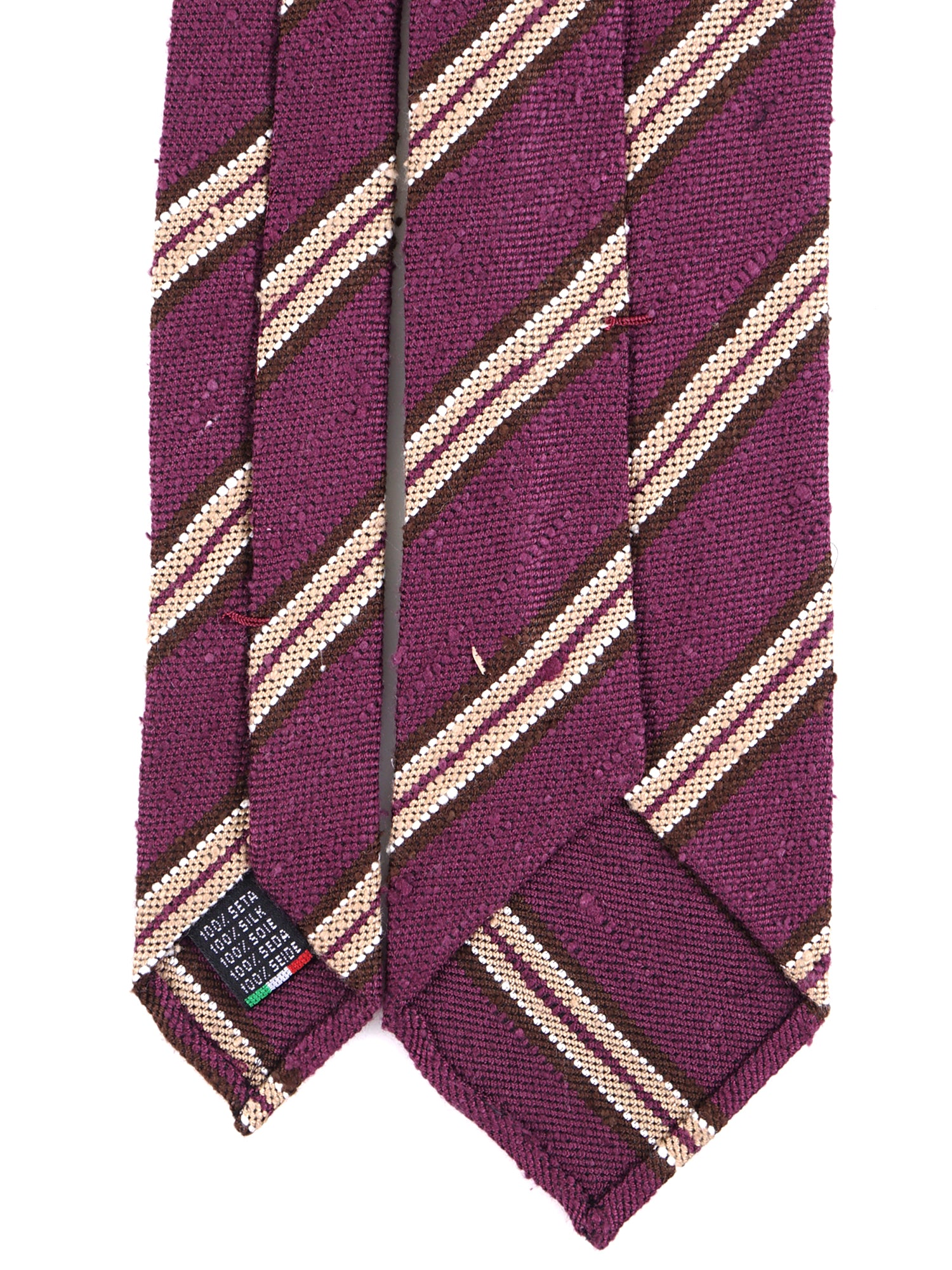 Cravatta 3 pieghe sfoderata GRANTA in pura seta shantung wine