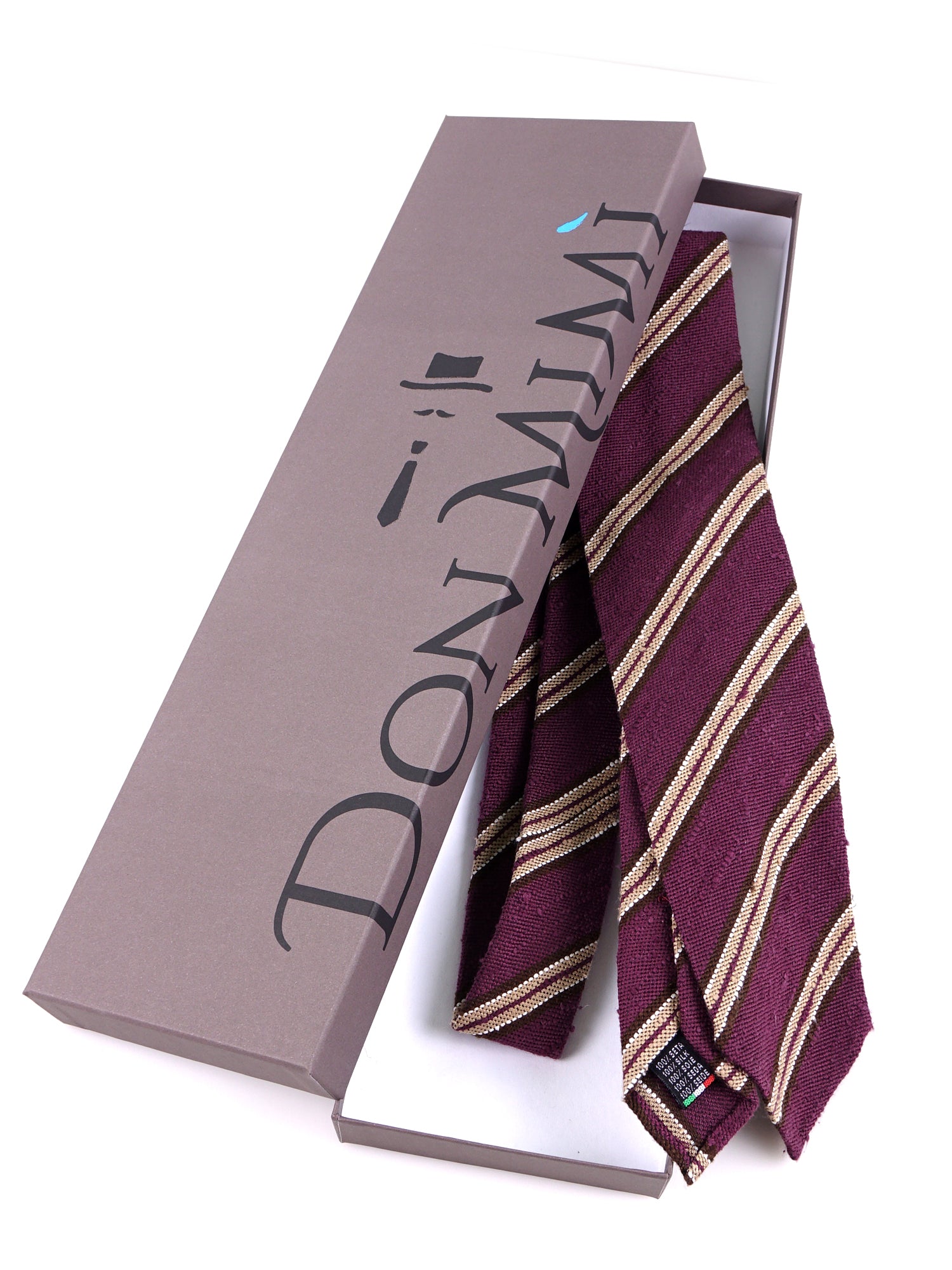 Cravatta 3 pieghe sfoderata GRANTA in pura seta shantung wine