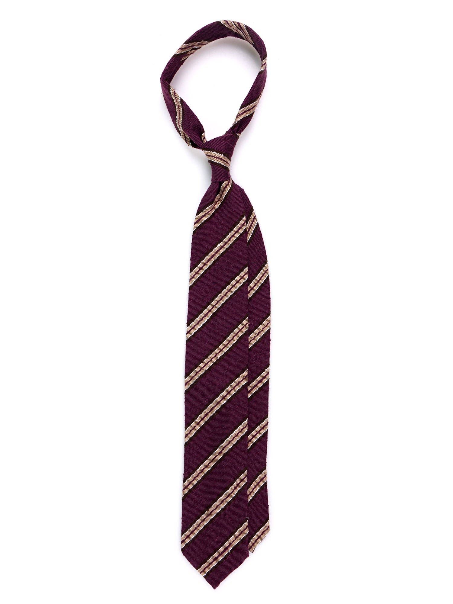 Cravatta 3 pieghe sfoderata GRANTA in pura seta shantung wine