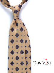 SAMANTHA 7-fold tie in English printed silk Brown