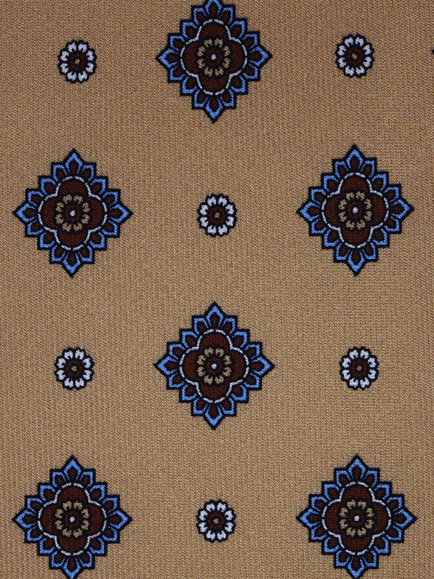 SAMANTHA 7-fold tie in English printed silk Brown