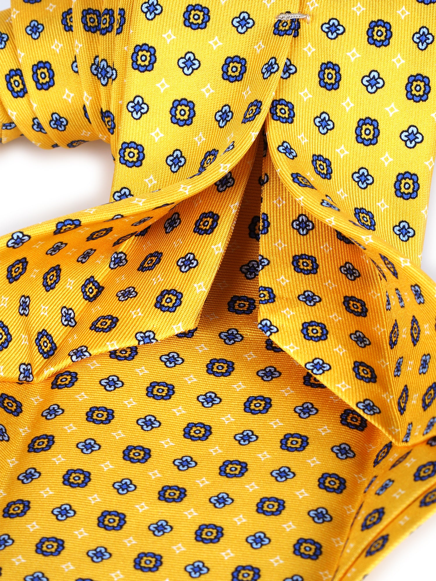 SAMANTHA 7-fold tie in English printed silk Brown