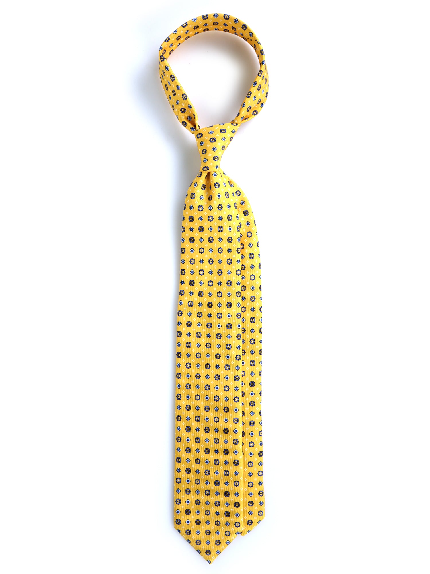 SAMANTHA 7-fold tie in English printed silk Brown