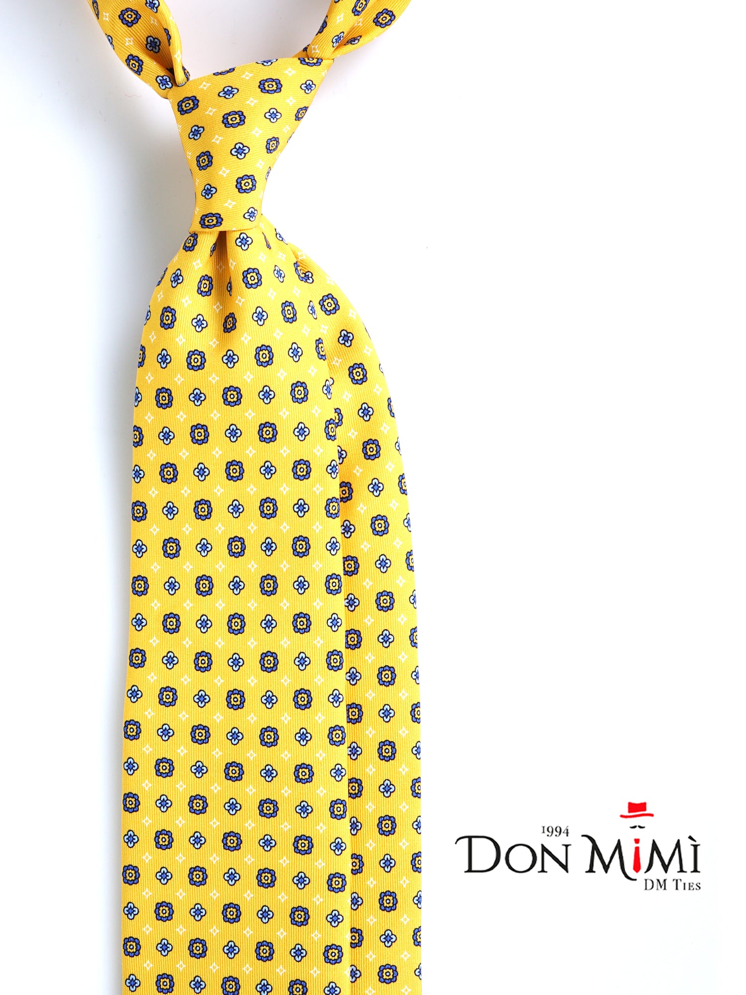 SAMANTHA 7-fold tie in English printed silk Brown