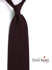 Cravatta tricot in seta marrone scuro PROCIDA con punta a V