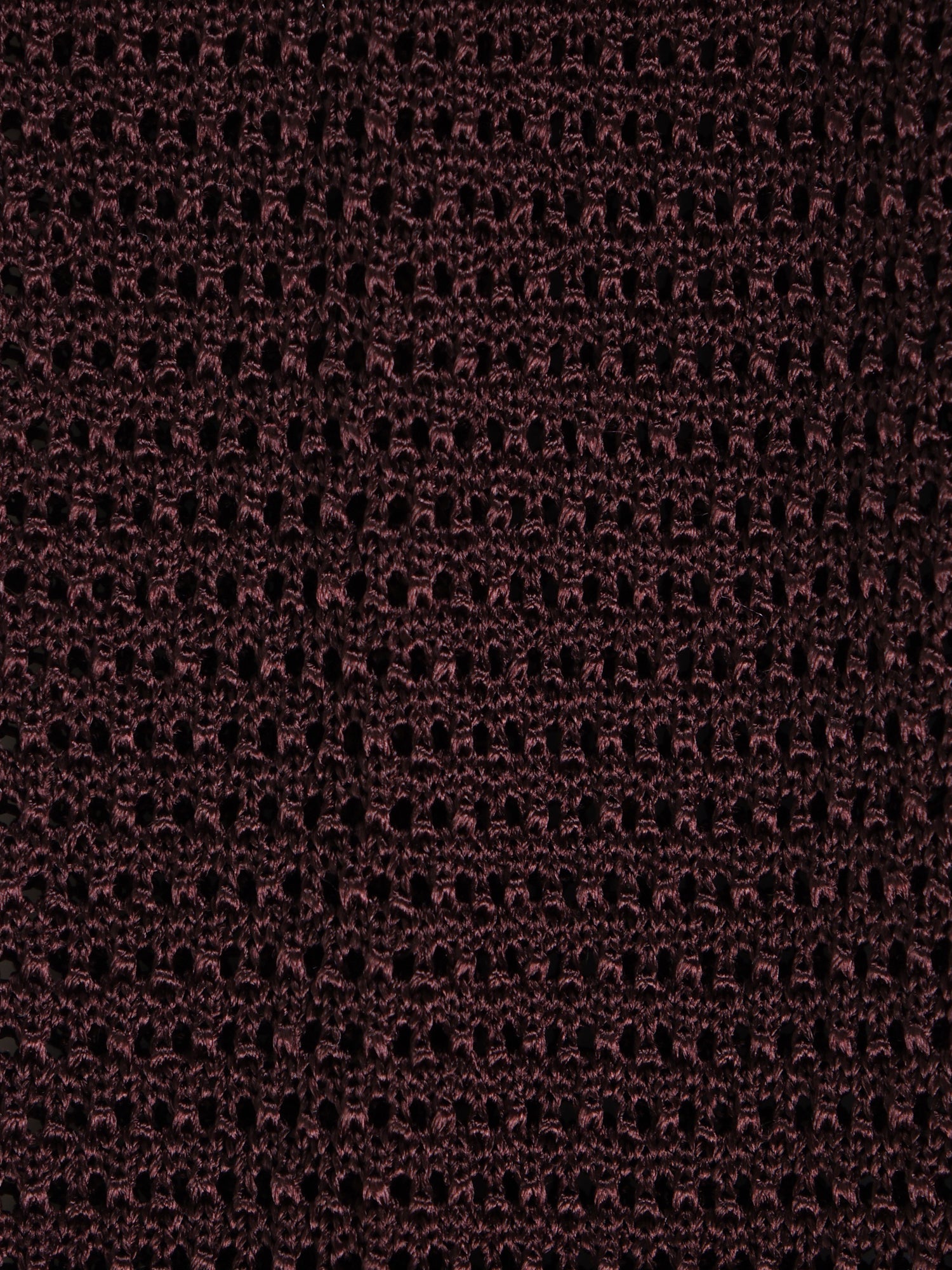 Cravatta tricot in seta marrone scuro PROCIDA con punta a V