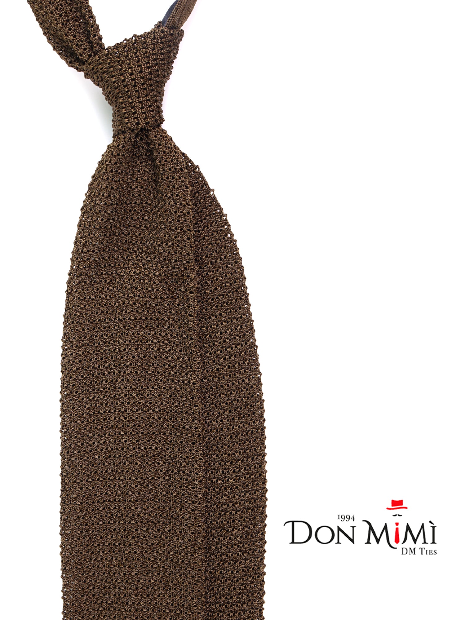 Cravatta tricot in seta verde oliva PROCIDA con punta a V