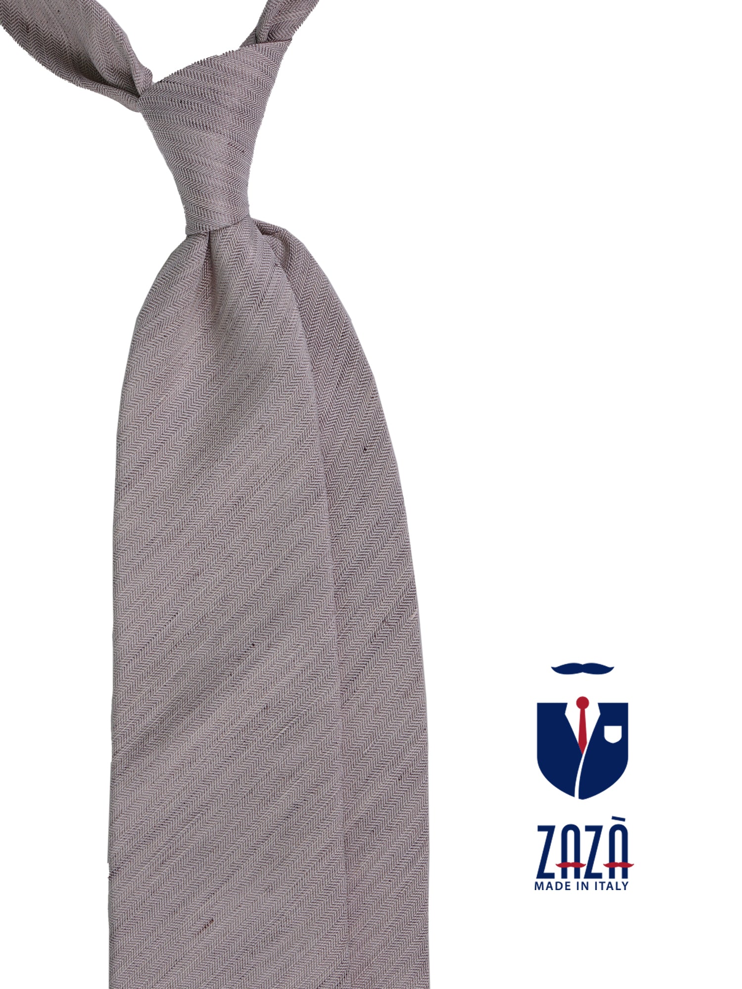 Cravatta 3 pieghe DAFNE seta\lino marrone chiaro