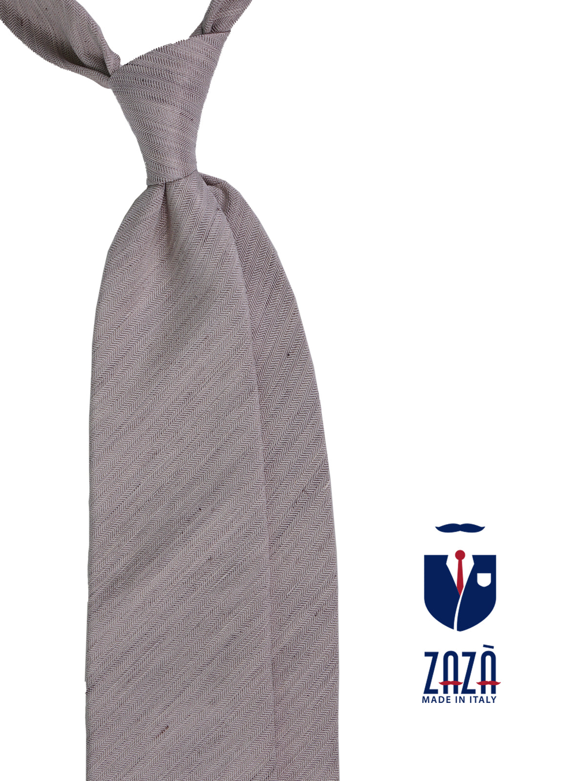 Cravatta 3 pieghe DAFNE seta\lino marrone chiaro