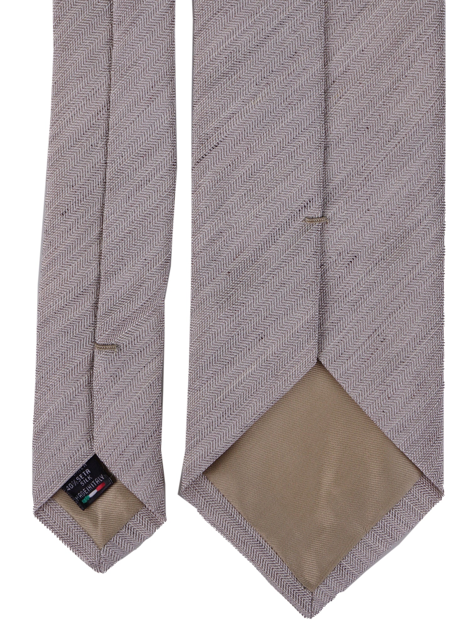 Cravatta 3 pieghe DAFNE seta\lino marrone chiaro