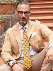 DANIELA light orange 3 fold printed silk tie