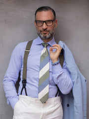 3 Fold Tie Light Blue Woven Silk DINA