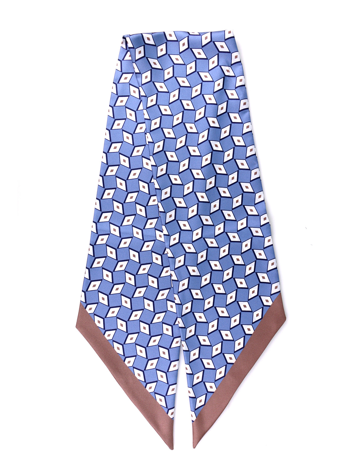 foulard twilly DOUG in seta stampata blu avion