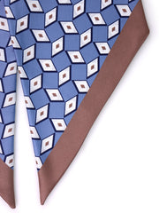 foulard twilly DOUG in seta stampata blu avion