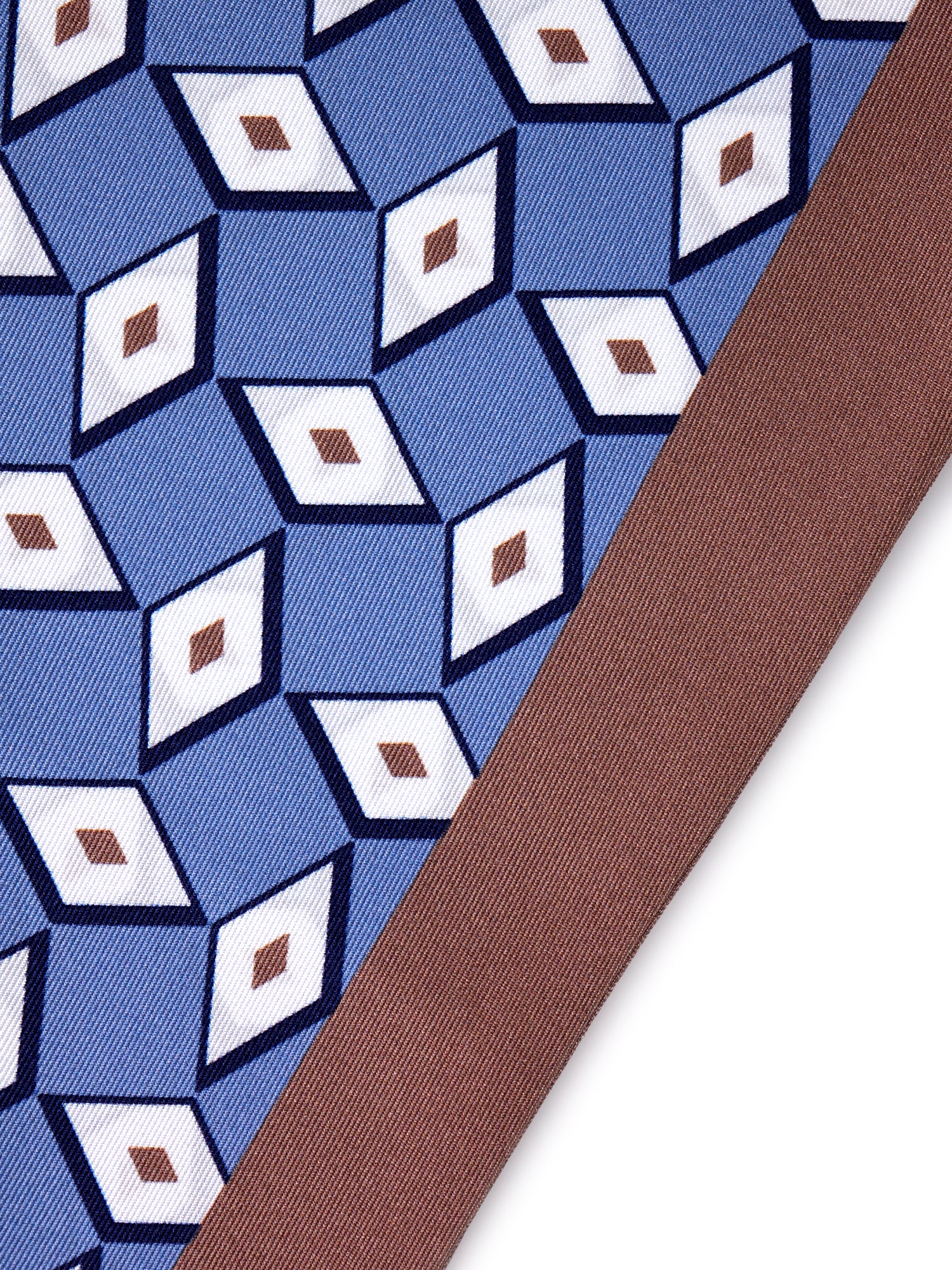 foulard twilly DOUG in seta stampata blu avion