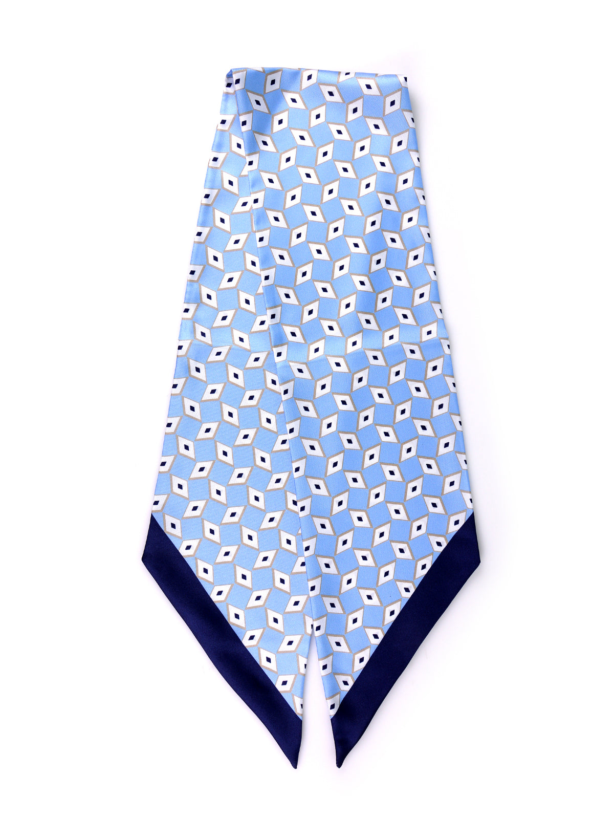 foulard twilly DOUG in seta stampata celeste