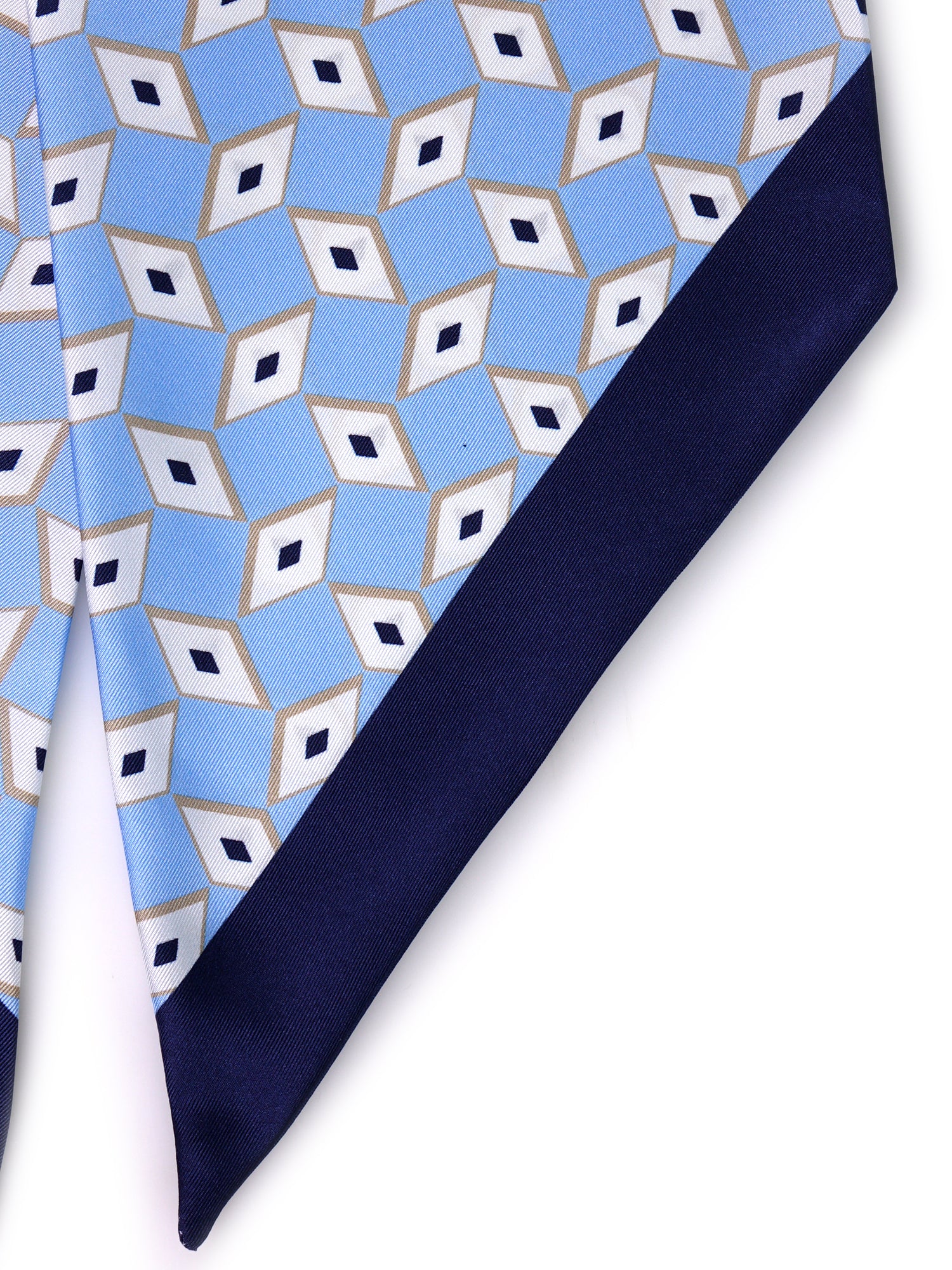 foulard twilly DOUG in seta stampata celeste