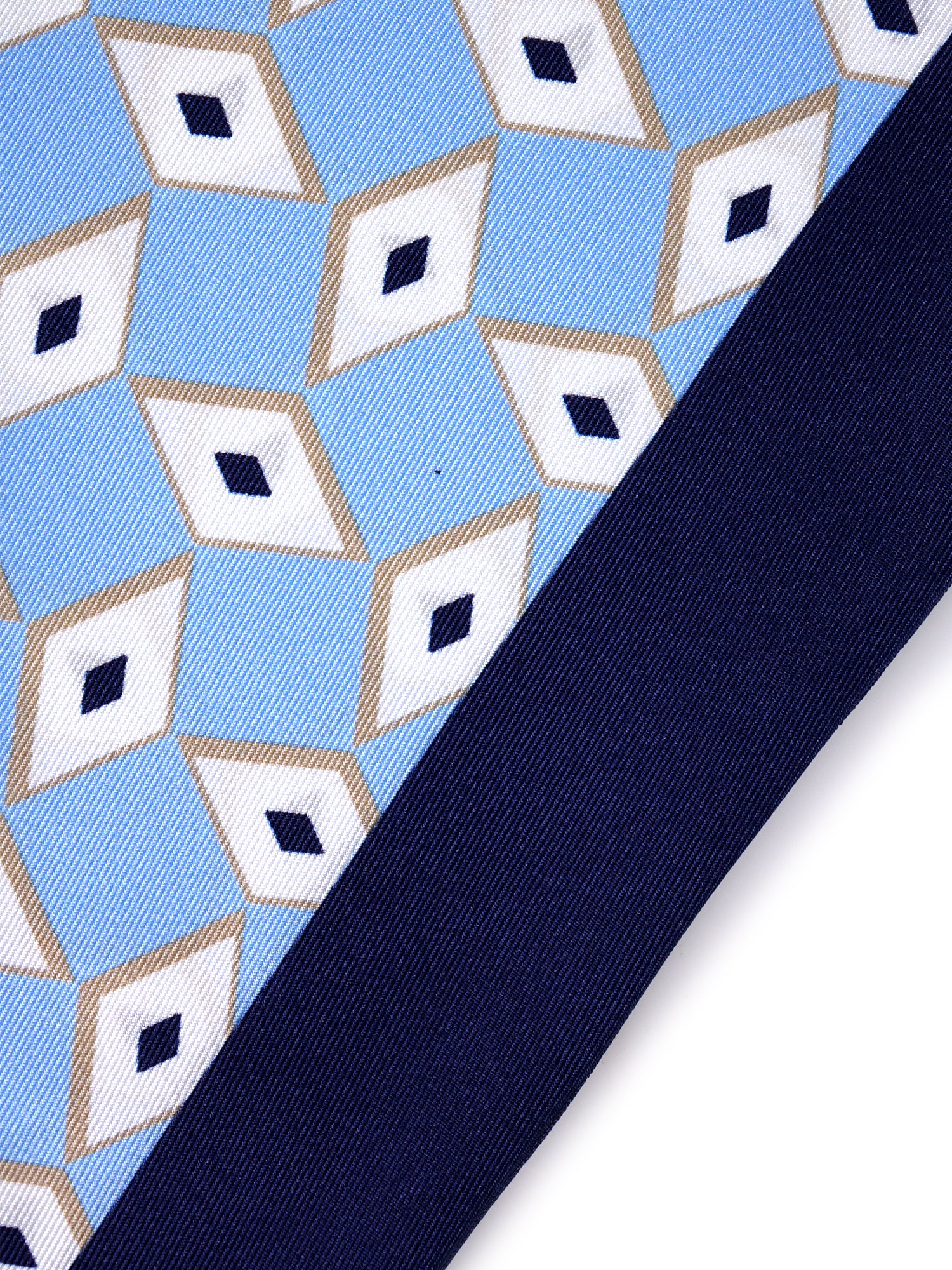 foulard twilly DOUG in seta stampata celeste