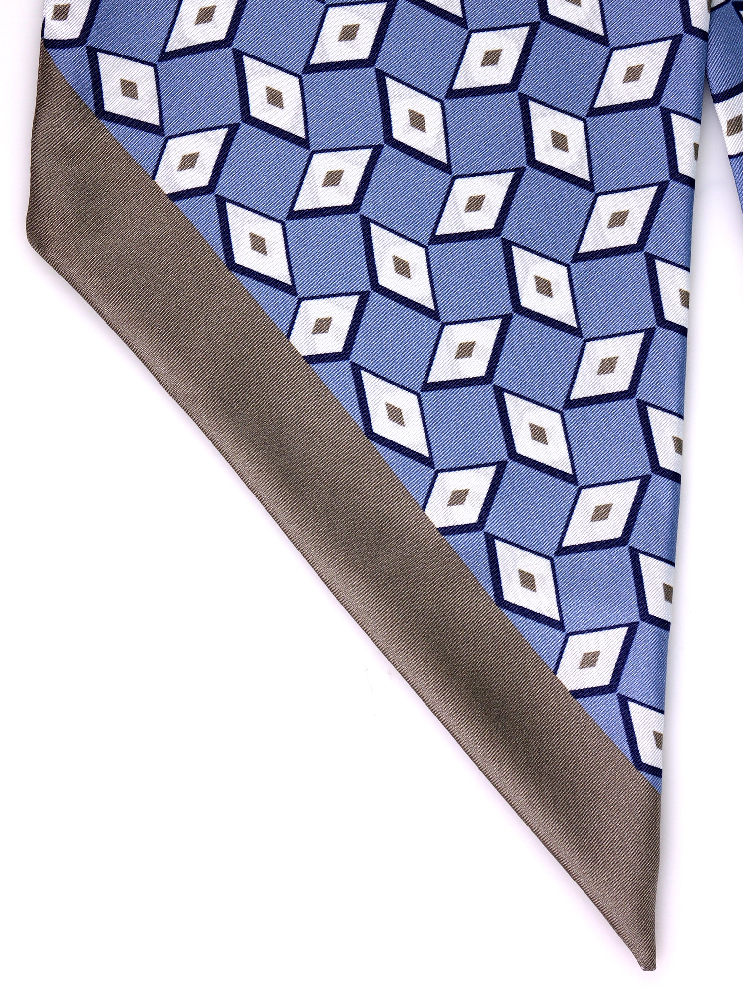 foulard twilly DOUG celeste in seta stampata