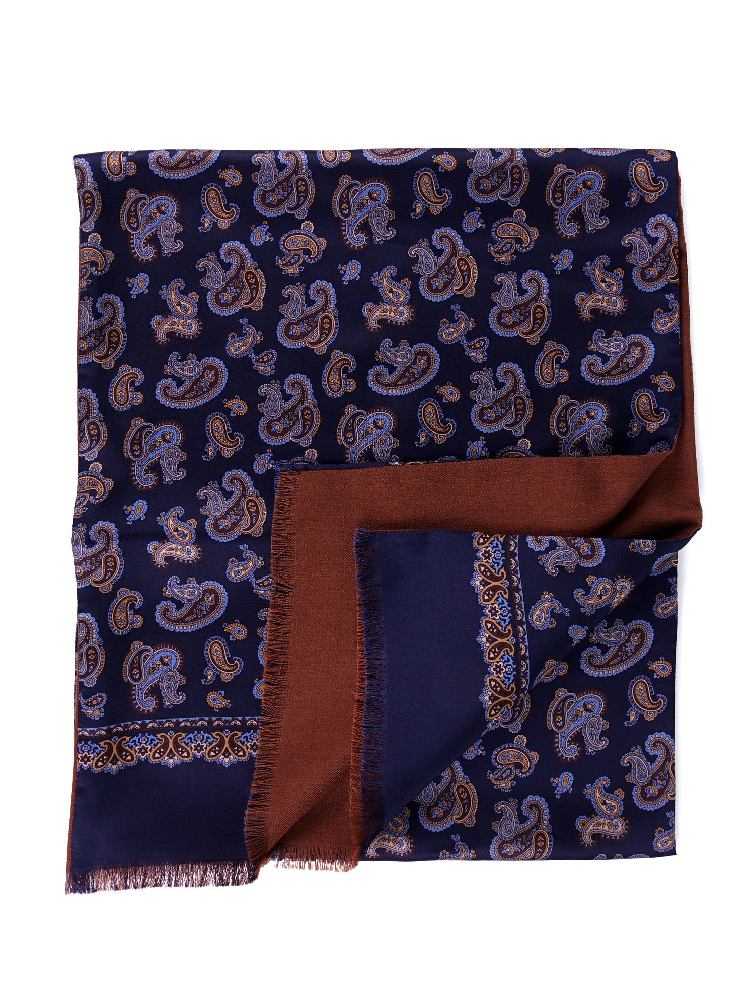 Sciarpa doppiata in seta\lana stampata DRESSY blu