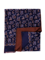 Sciarpa doppiata in seta\lana stampata DRESSY blu
