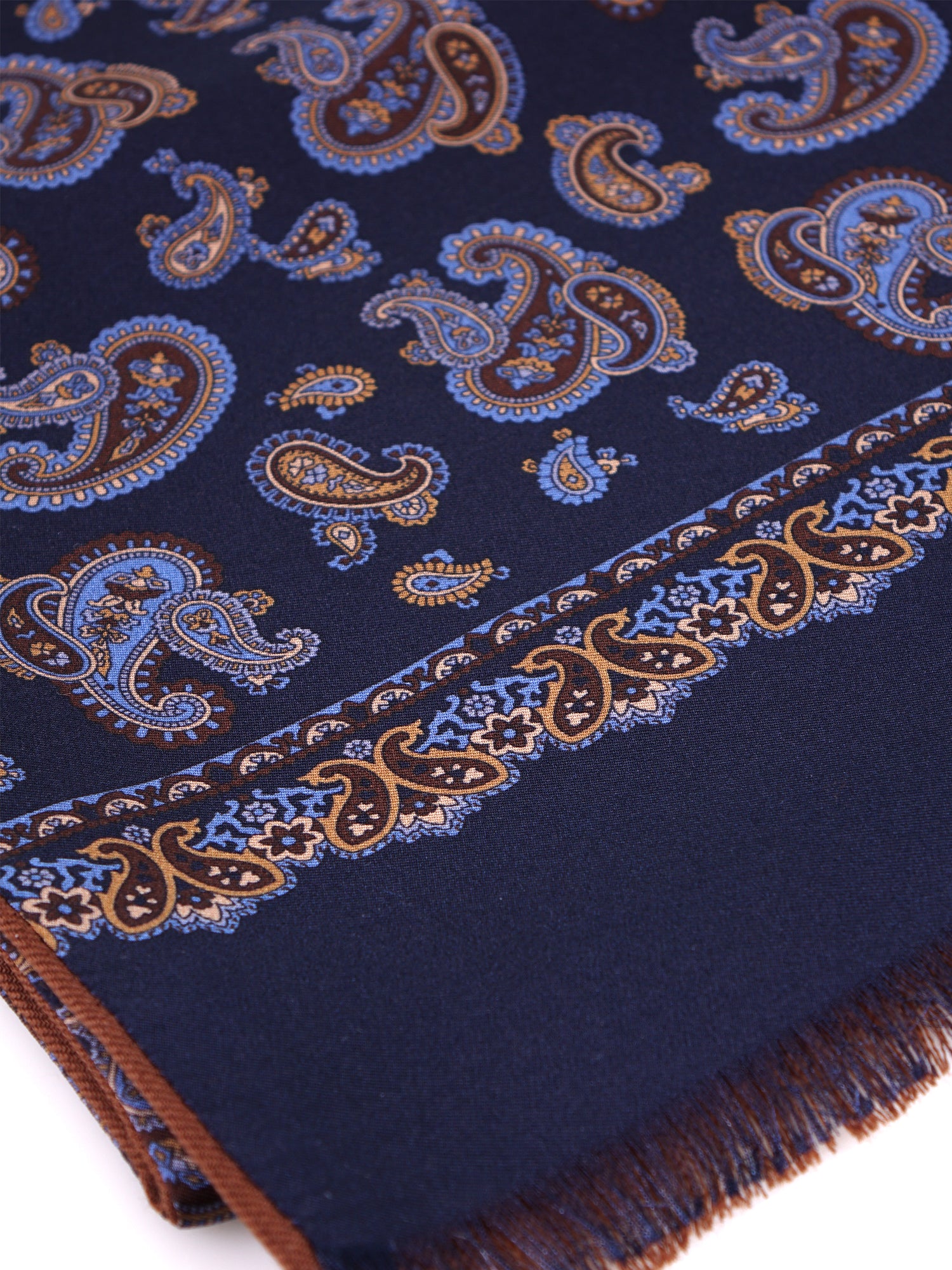 Sciarpa doppiata in seta\lana stampata DRESSY blu