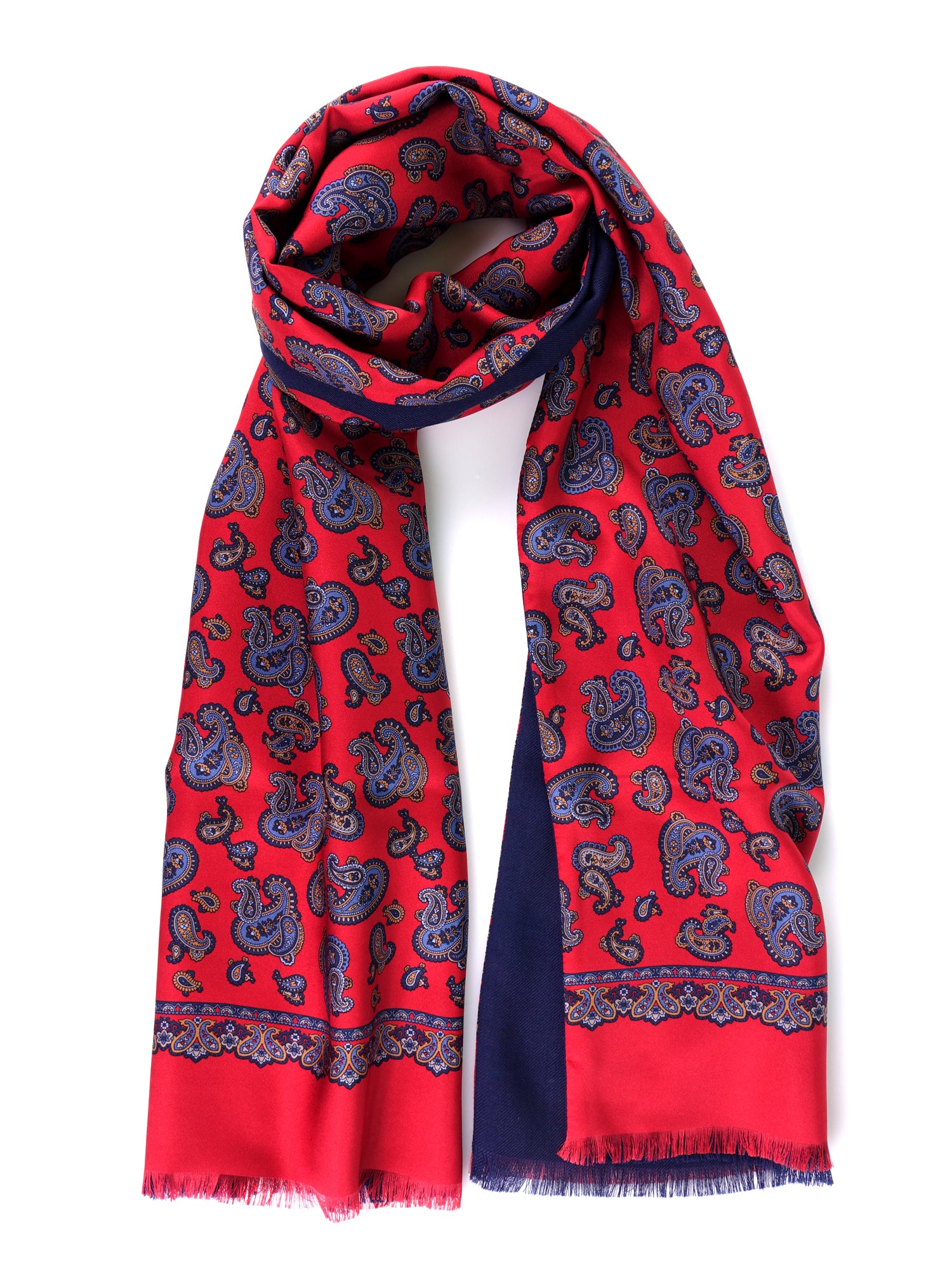 Sciarpa doppiata in seta\lana stampata DRESSY rosso