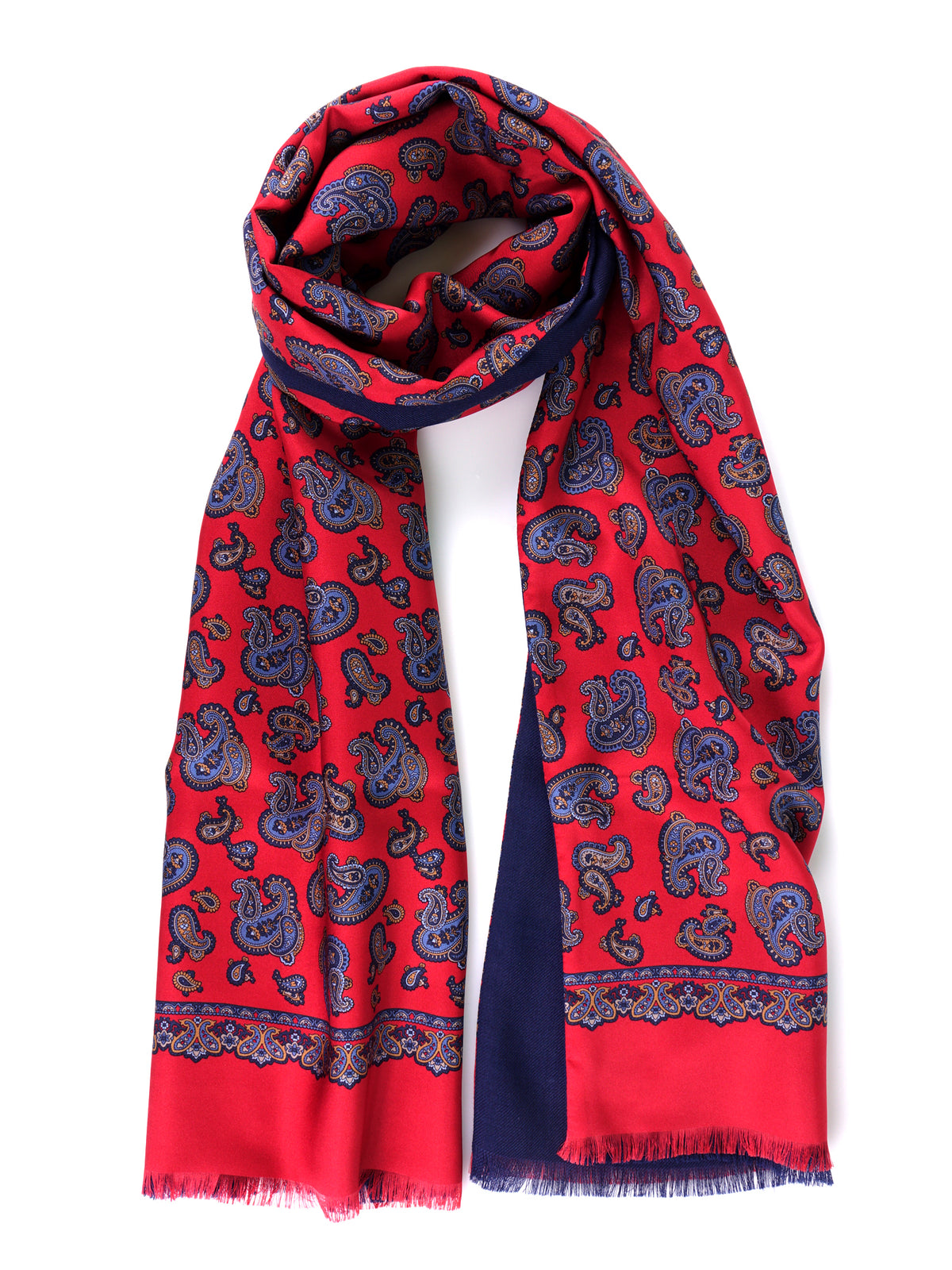Sciarpa doppiata in seta\lana stampata DRESSY rosso