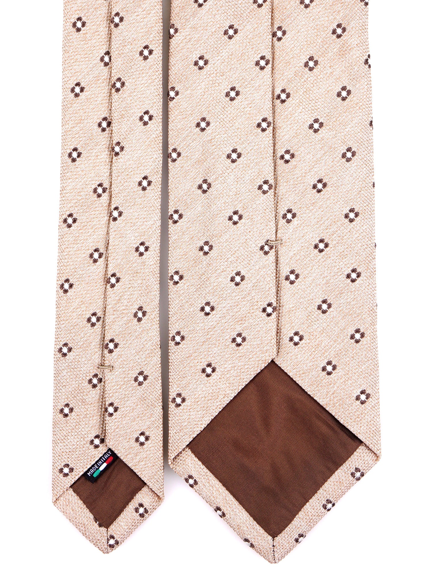 Cravatta 3 pieghe EARL seta\cotone Beige