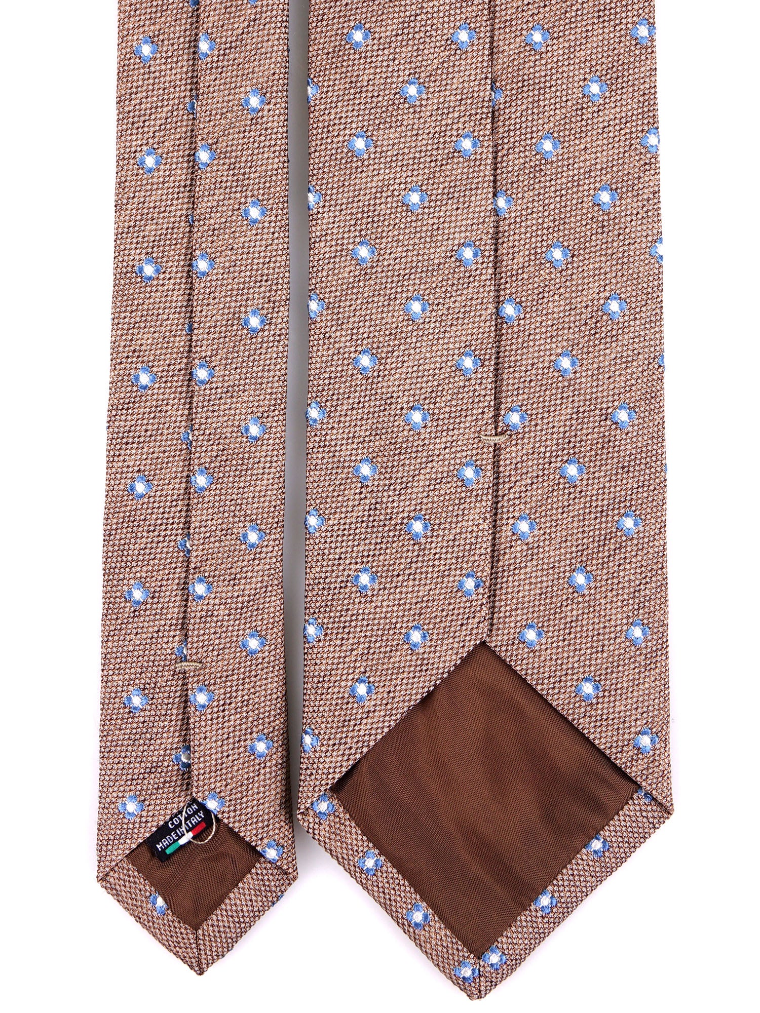 Cravatta 3 pieghe EARL seta\cotone Marrone chiaro