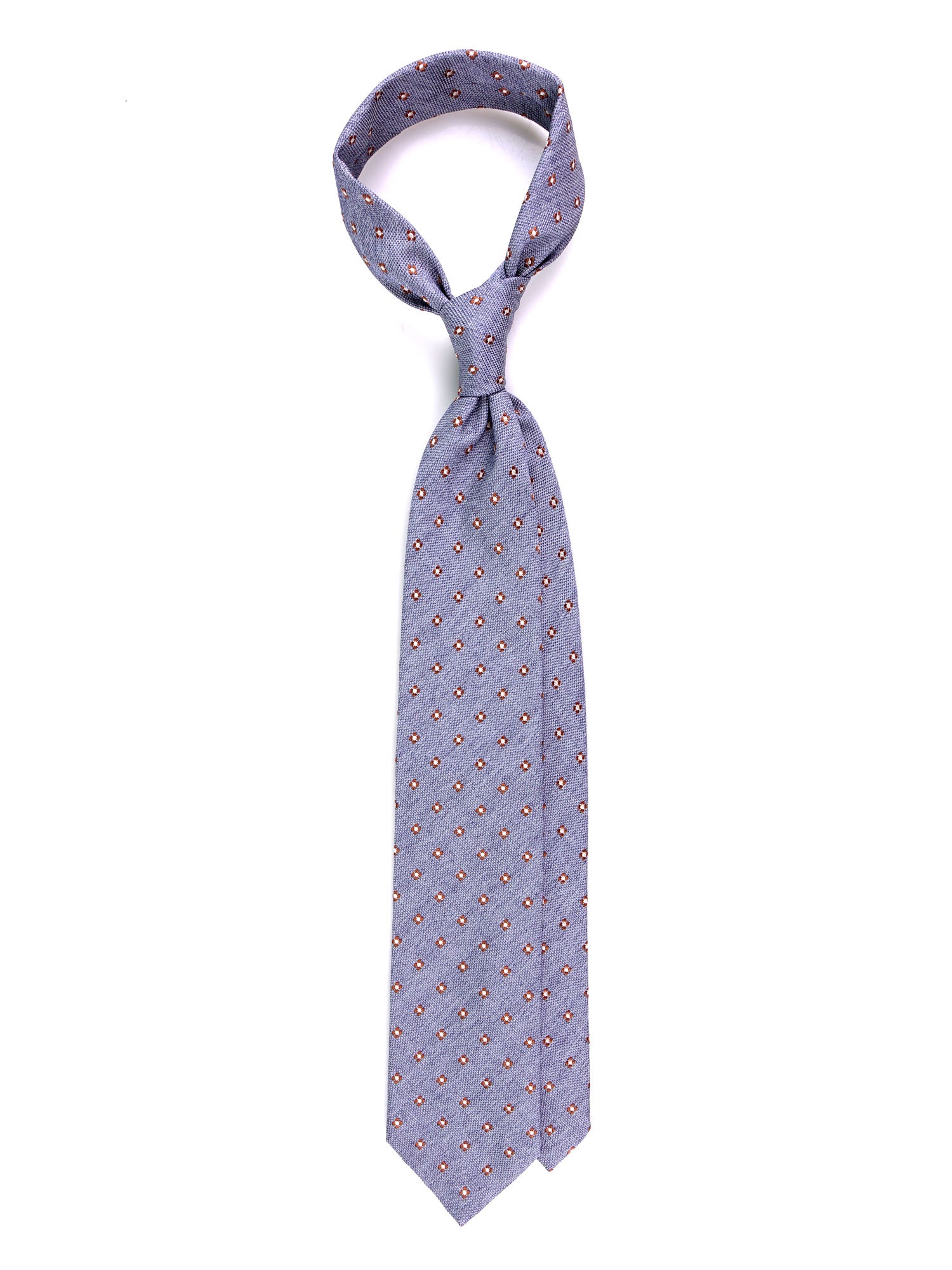 Cravatta 3 pieghe EARL seta\cotone celeste