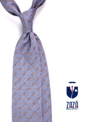 Cravatta 3 pieghe EARL seta\cotone celeste