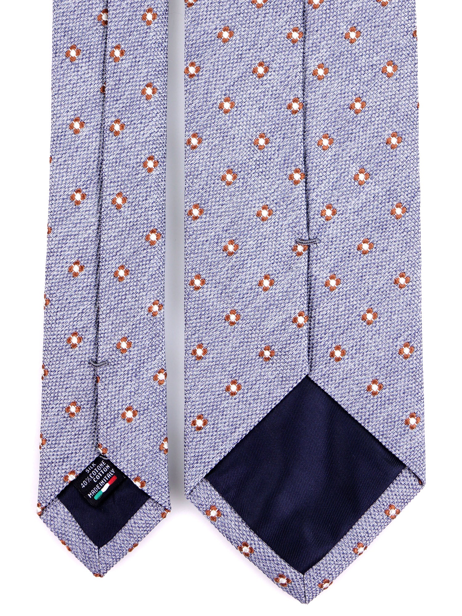 Cravatta 3 pieghe EARL seta\cotone celeste