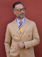 Cravatta 3 pieghe giallo in seta jacquard ELLEN