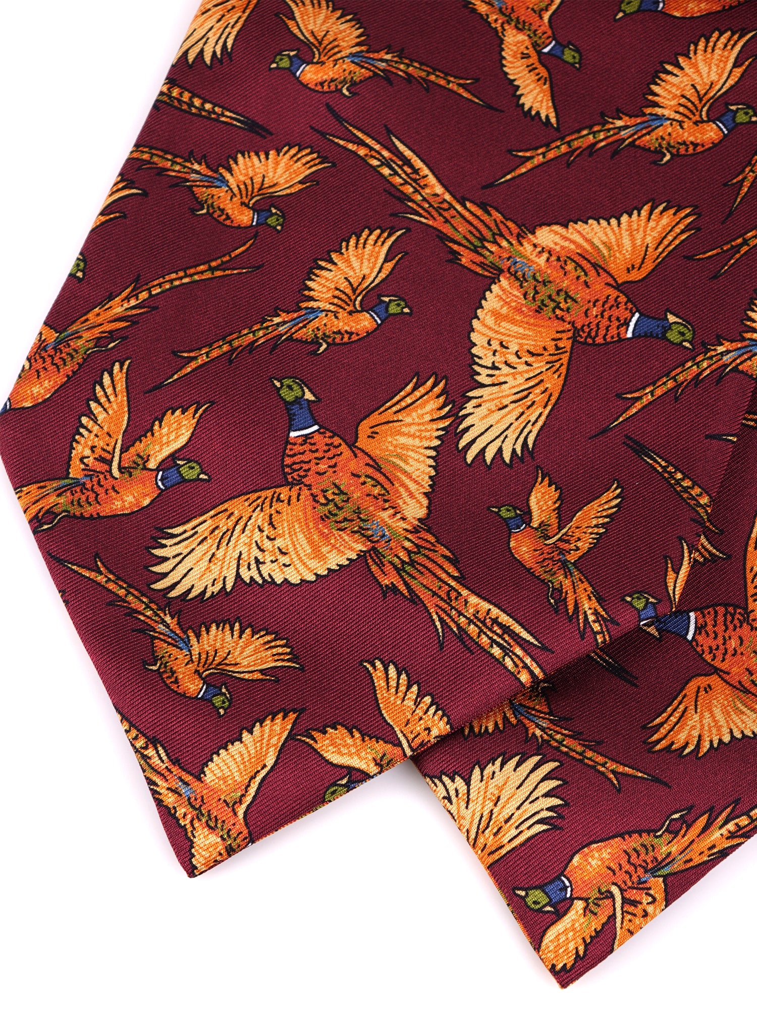 Ascot doppia punta bordeaux in seta stampata FAGGIANO