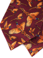 Ascot doppia punta bordeaux in seta stampata FAGGIANO