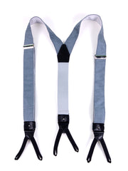 Bretella a Y in seta shantung blu avion con lacci in tessuto e clip FARMA