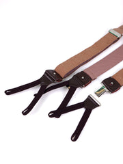 Bretella a Y in seta shantung baige con lacci in tessuto e clip FARMA