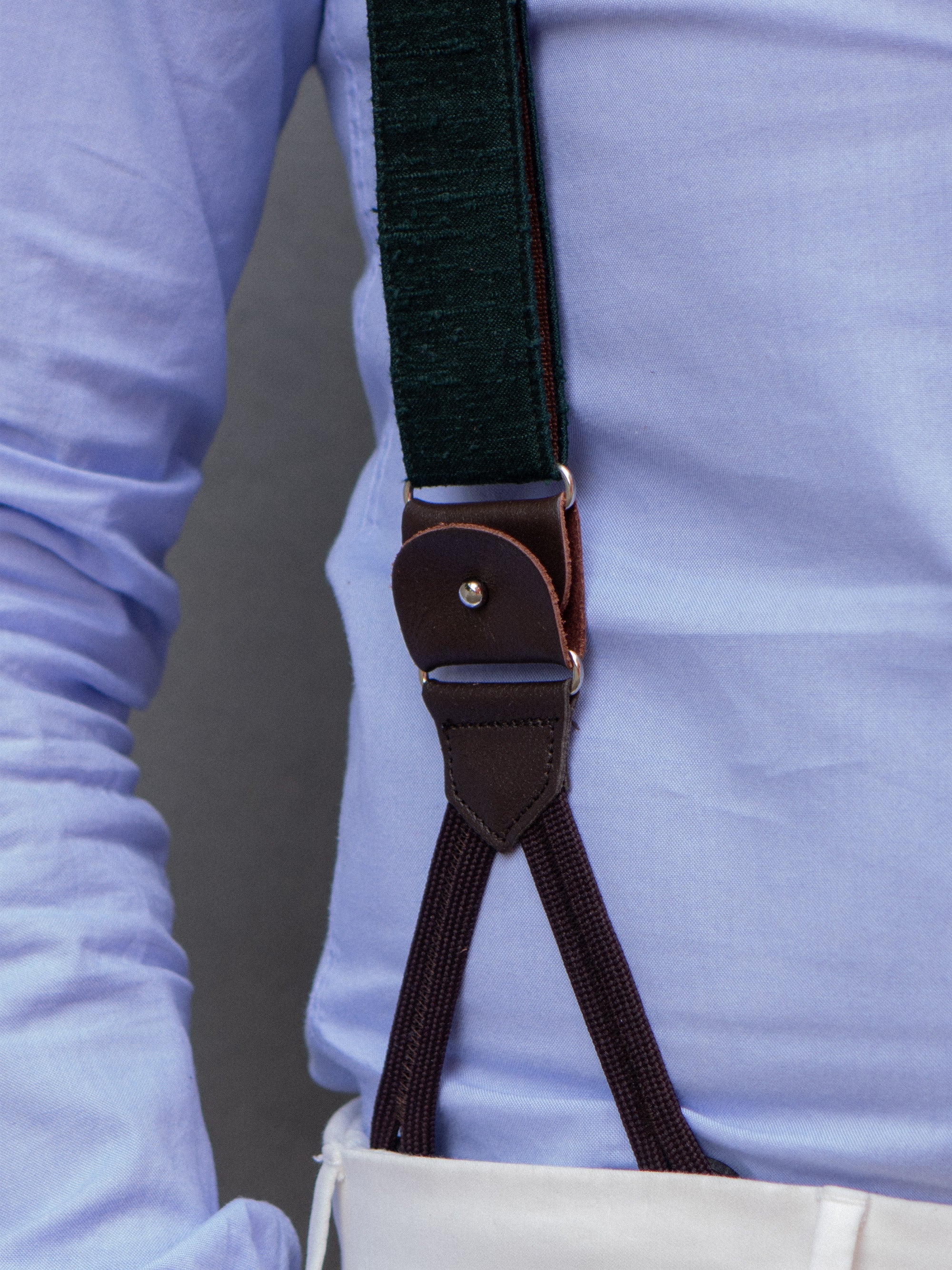 Bretella a Y in seta shantung con lacci e clip FARMA VERDE