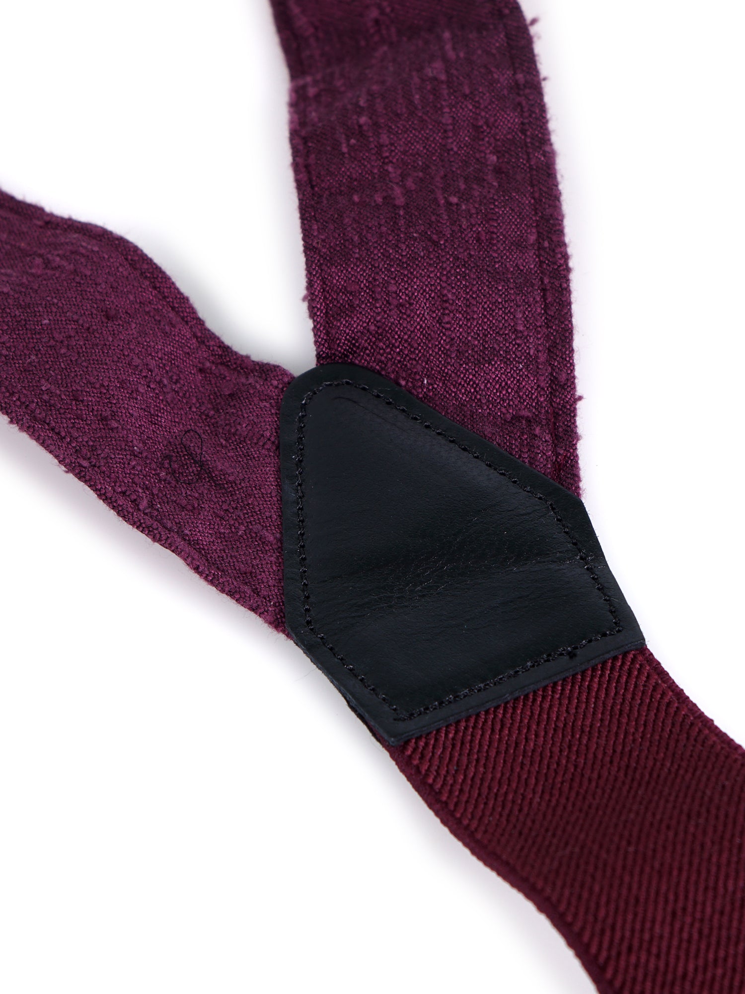 Bretella a Y in seta shantung viola con lacci in tessuto e clip FARMA