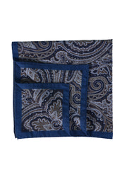 Fazzoletto da taschino XL blu in puro cotone MADDY