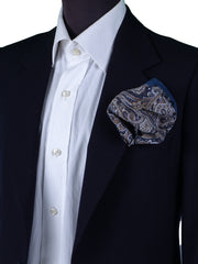 Fazzoletto da taschino XL blu in puro cotone MADDY